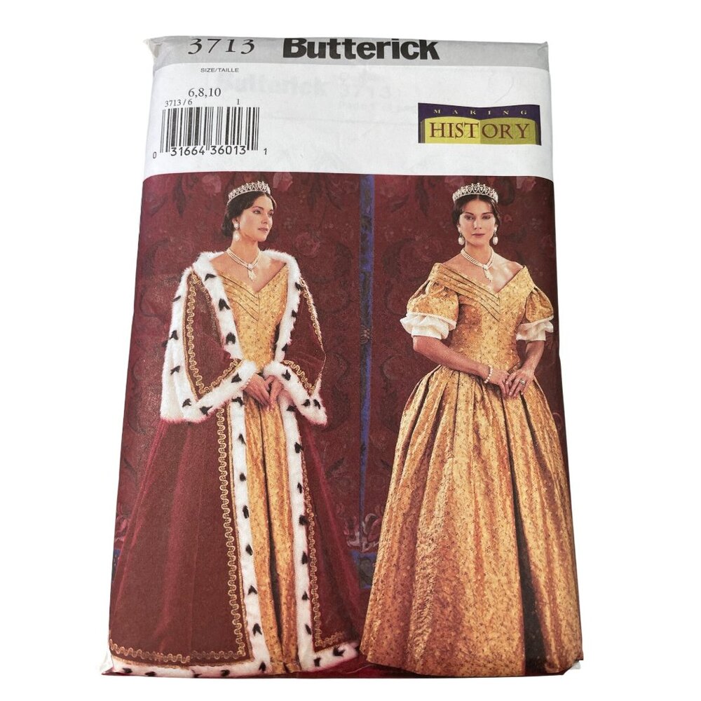 Butterick 3713 Misses Historical Costume Pattern Sizes 6 8 10 Early 19th Century